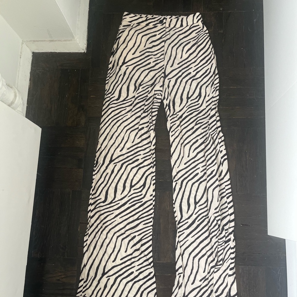 H&M Zebra Print Flare Pants